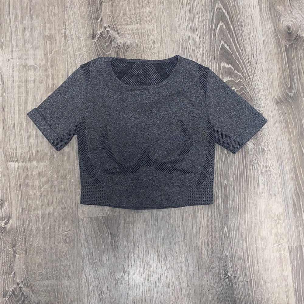 Gray Crop Top